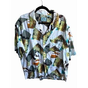 Vtg Bon Homme Hawaiian Shirt XL Surf Tiki Luau Maui Honolulu Pokalolo